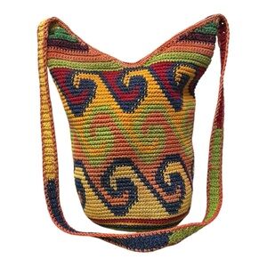 🌀 Colorful Crochet Shoulder Bag 🌈 Boho Fair‎ Trade Handmade